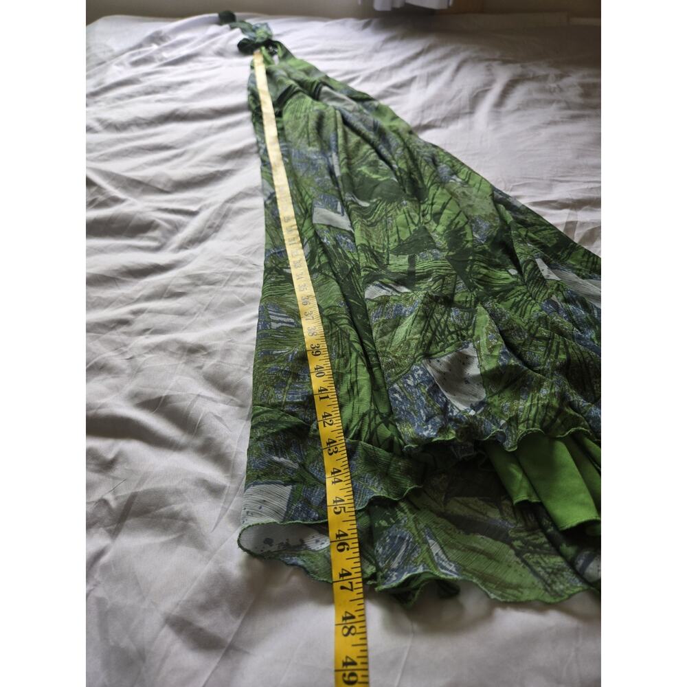 Jonathan Martin 16W Green Floral Halter Midi Dress Forest Garden Fairy Y2k Boho - Picture 10 of 12